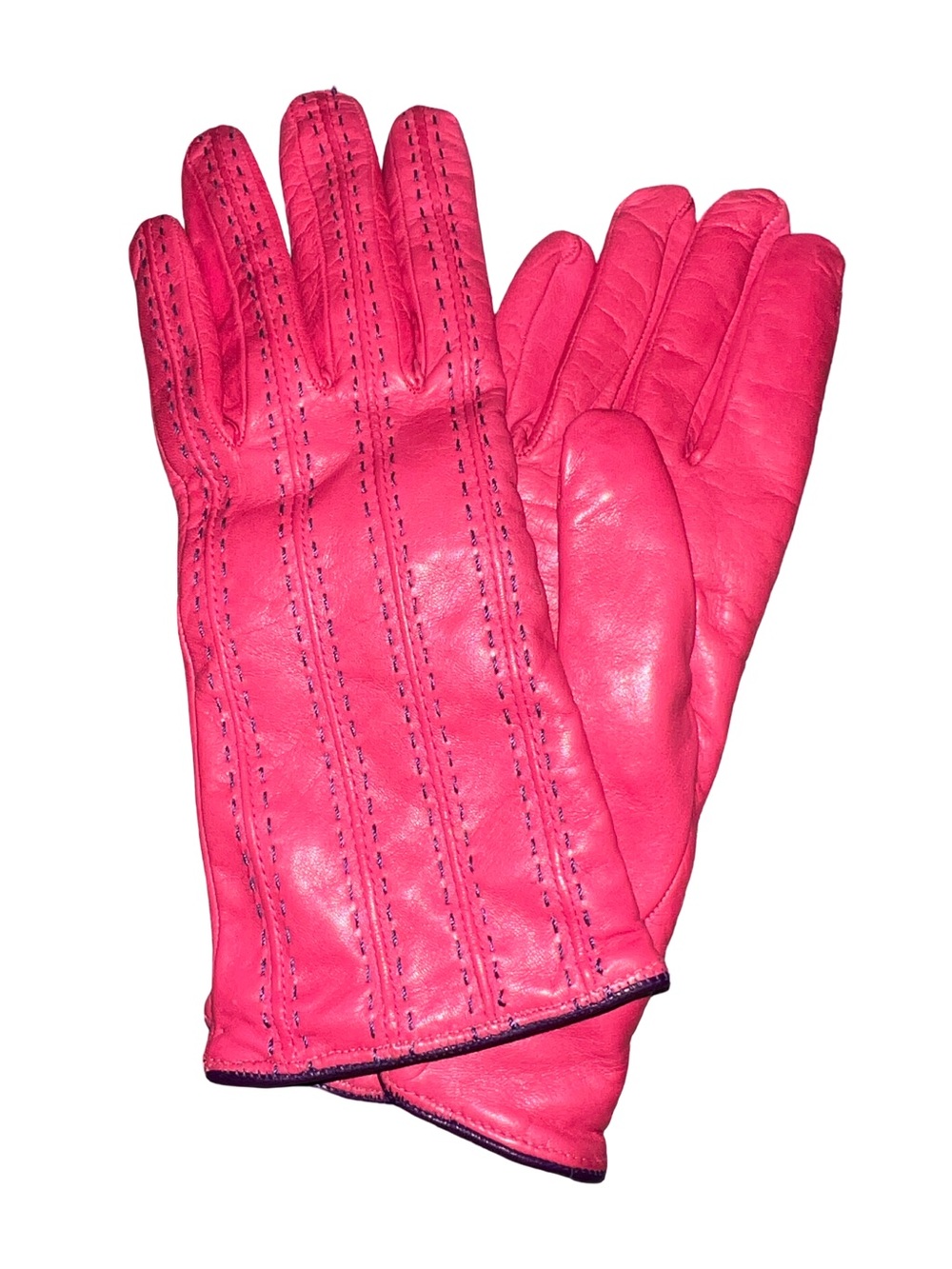 Rare Piumelli Italy Women's 8 Pink Purple Leather / cashmere Driving Gloves